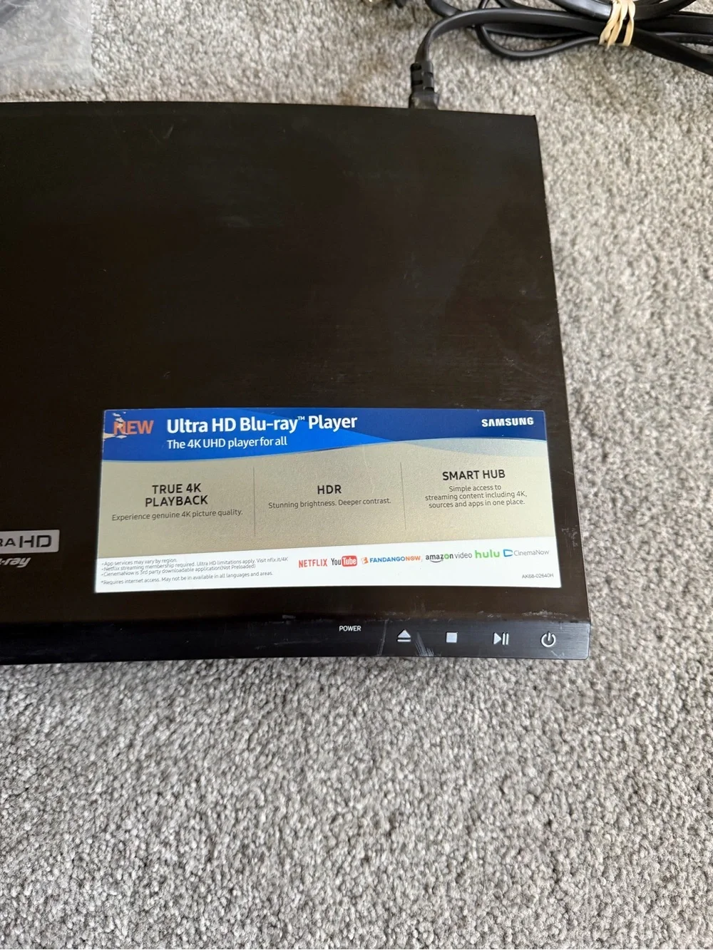 Samsung UBD-K8500 4K Ultra HD Blu-ray Player W/ WiFi NO REMOTE Tested